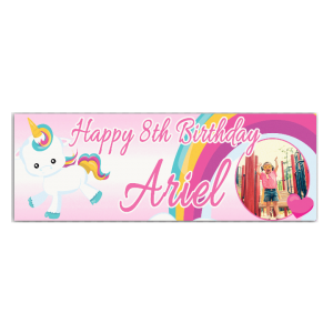 Personalised Unicorn Photo Party Banner (F)