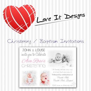 Personalised Christening Baptism Invitations A005
