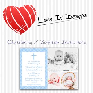 Personalised Christening Baptism Invitations A006