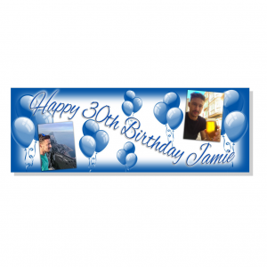 Personalised 2 Photo Curvy Text Banner