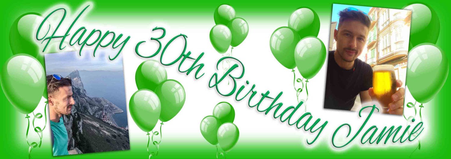 Personalised 2 Photo Curvy Text Banner - Image 5