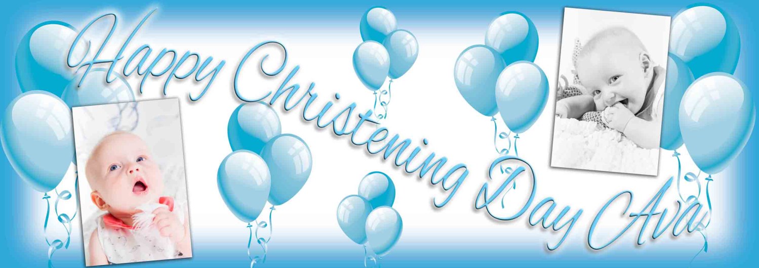 Personalised 2 Photo Curvy Text Banner - Image 6