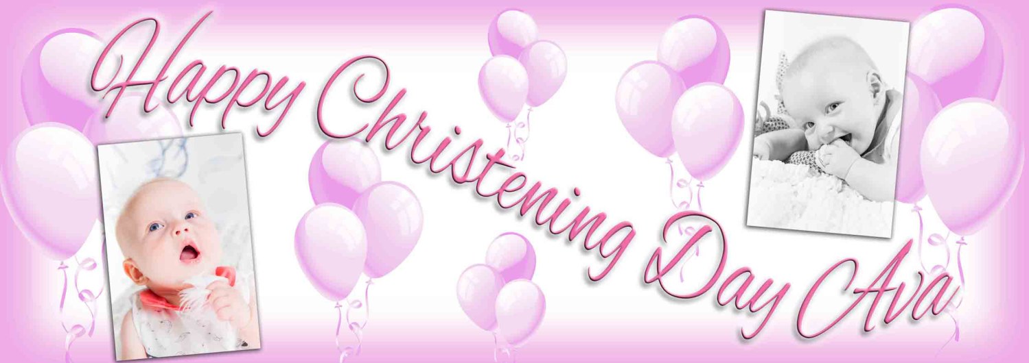 Personalised 2 Photo Curvy Text Banner - Image 7