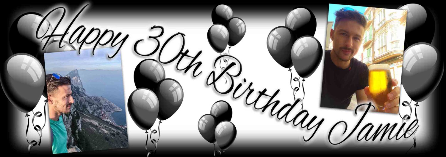 Personalised 2 Photo Curvy Text Banner - Image 2