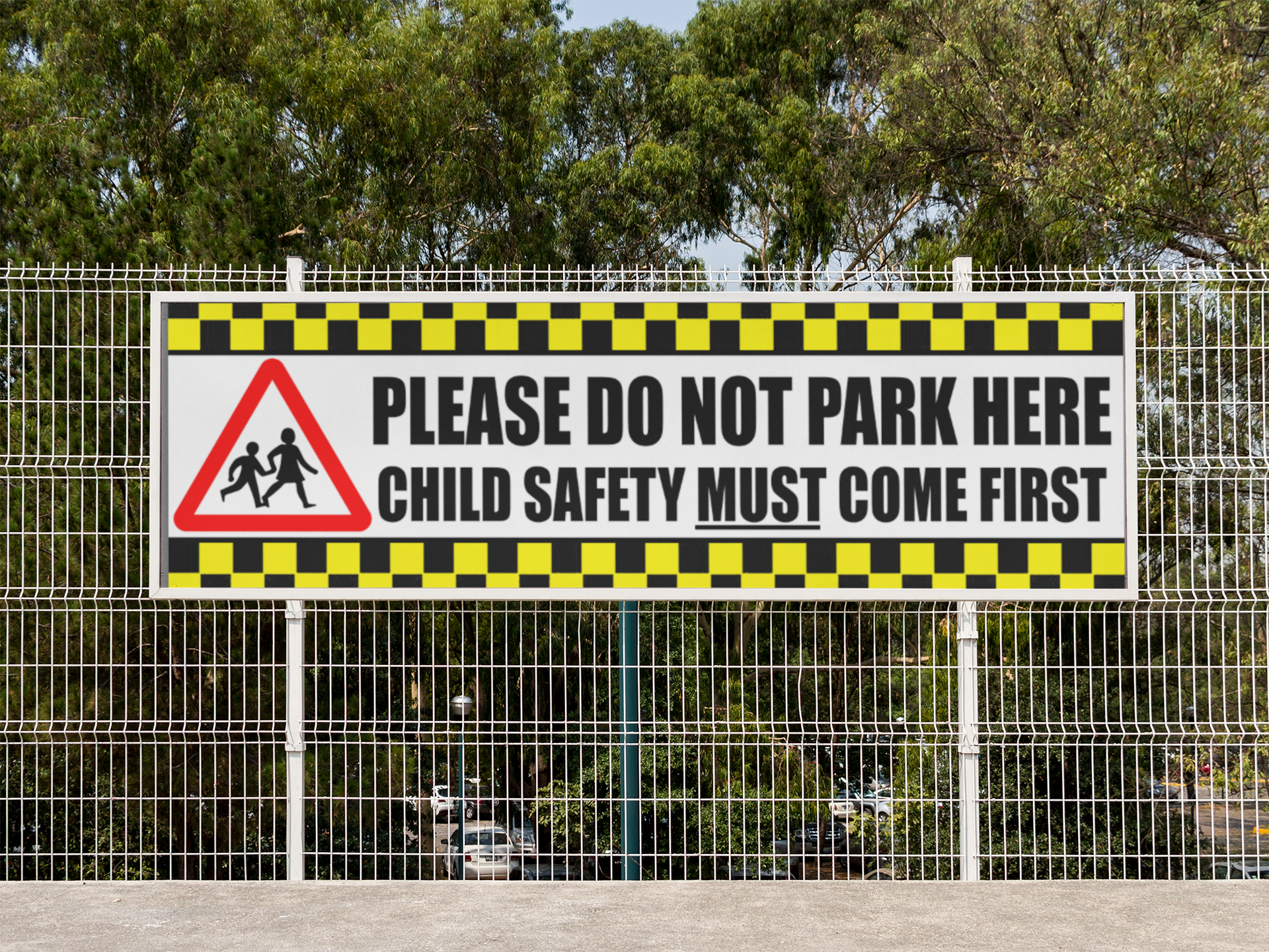 School No Parking "Child Safety" Banners Vinyl Outdoor PVC