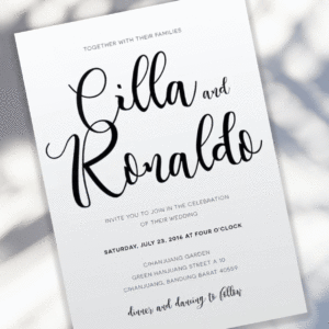 Minimalist Fancy Font Invitations - Inv003