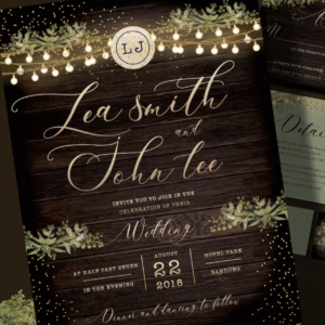 Rustice Wood Look Invitations - Inv004