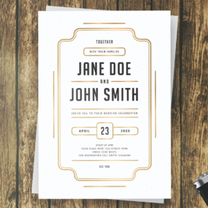 Gold effect border Invitations - Inv006