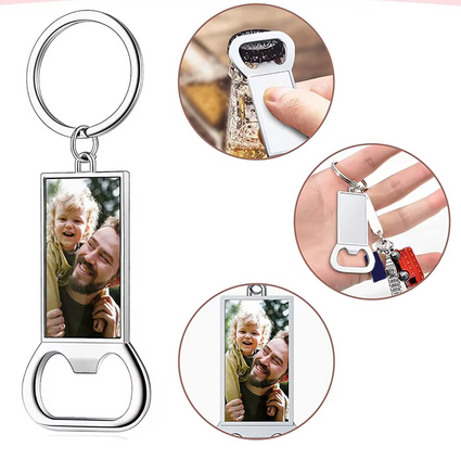 Custom Metal Bottle Opener Photo Key Rings | Personalised Gift - Image 4
