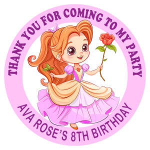 Princess Party Personalised Stickers
