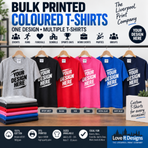 Bulk Printed Coloured T-Shirts | Custom T-Shirt Printing